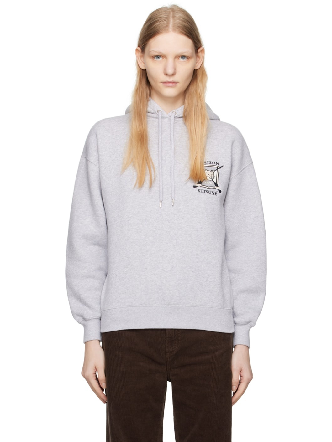 Gray College Fox Hoodie - 1