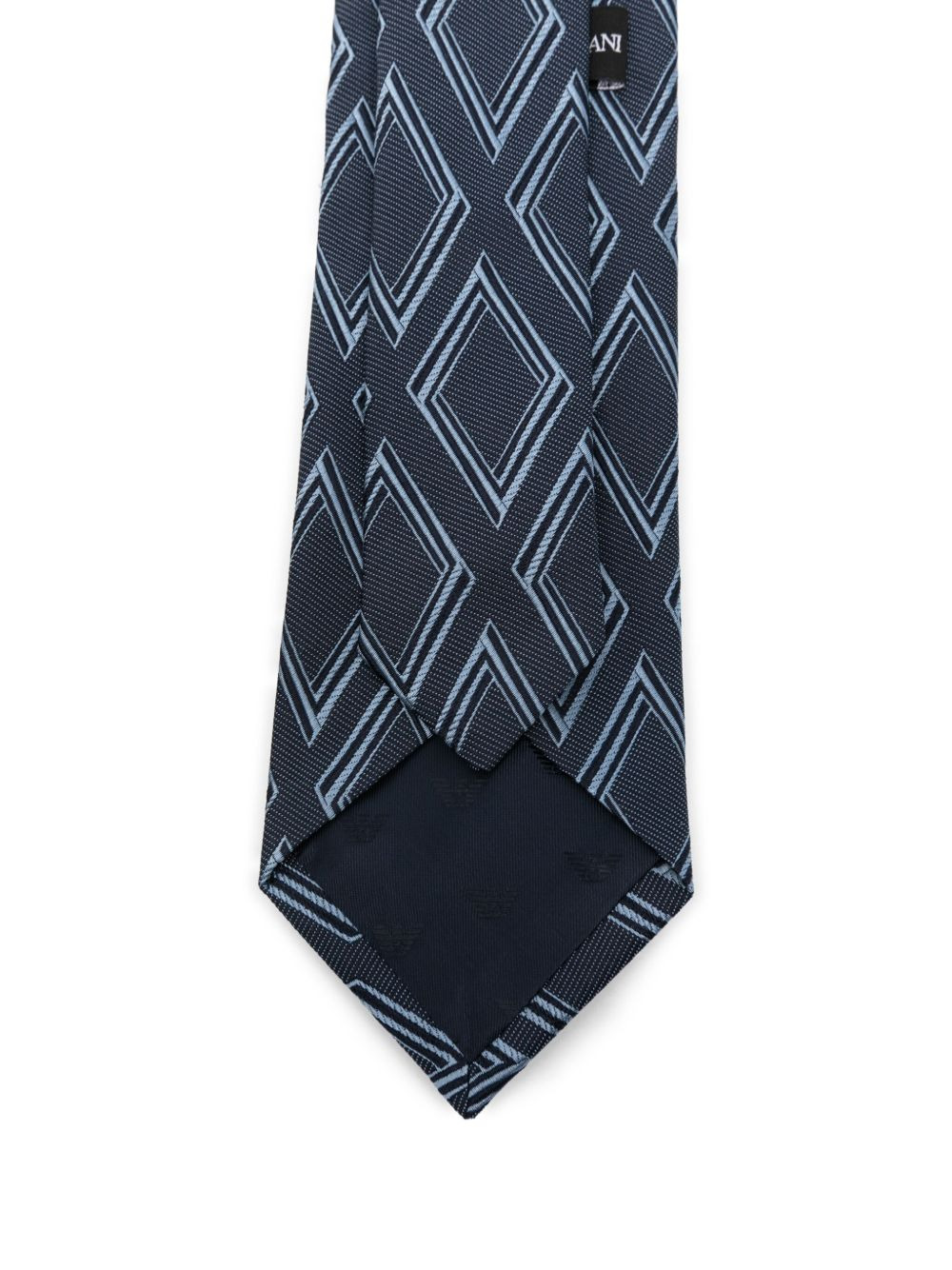 geometric-pattern silk tie - 3