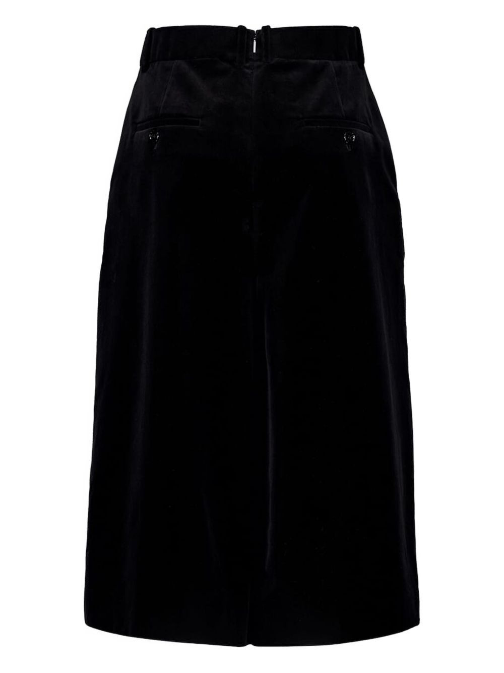 velvet-pleated midi skirt - 2