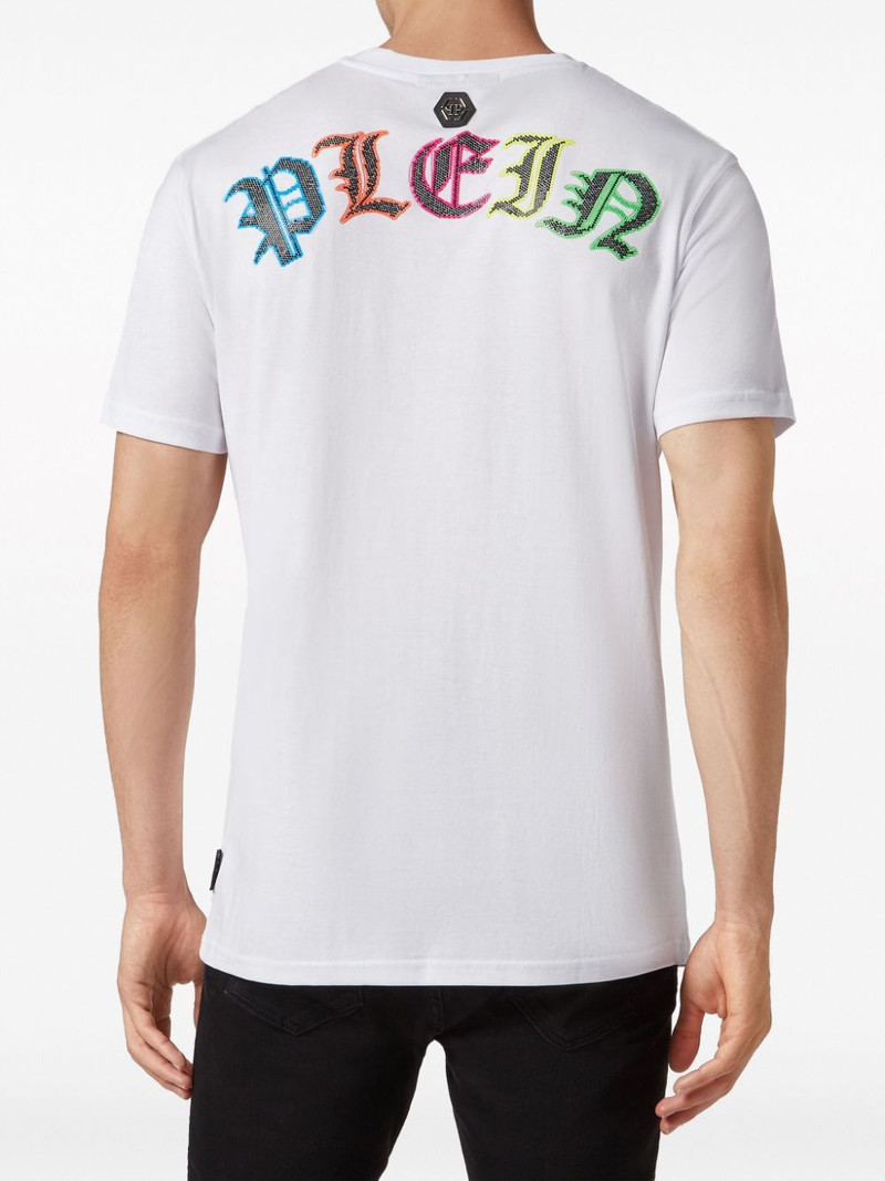 logo crystal-embellished cotton T-shirt 4