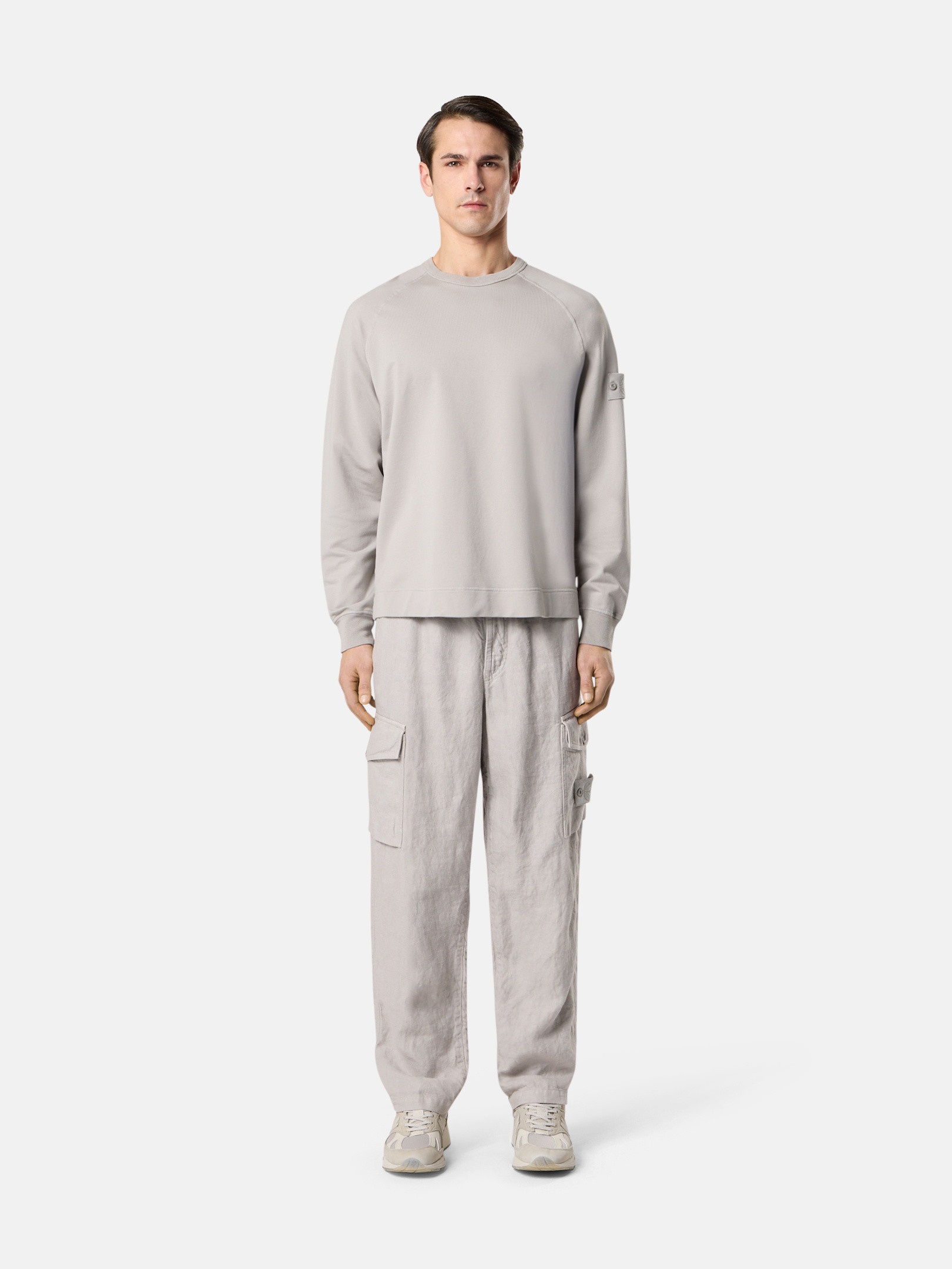 Stone  Ghost 6100011 コットン スウェット ブラック 6100011 COTTON STRETCH FLEECE_STONE ISLAND GHOST