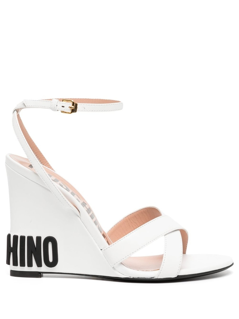 logo 90mm wedge-heel sandals 1
