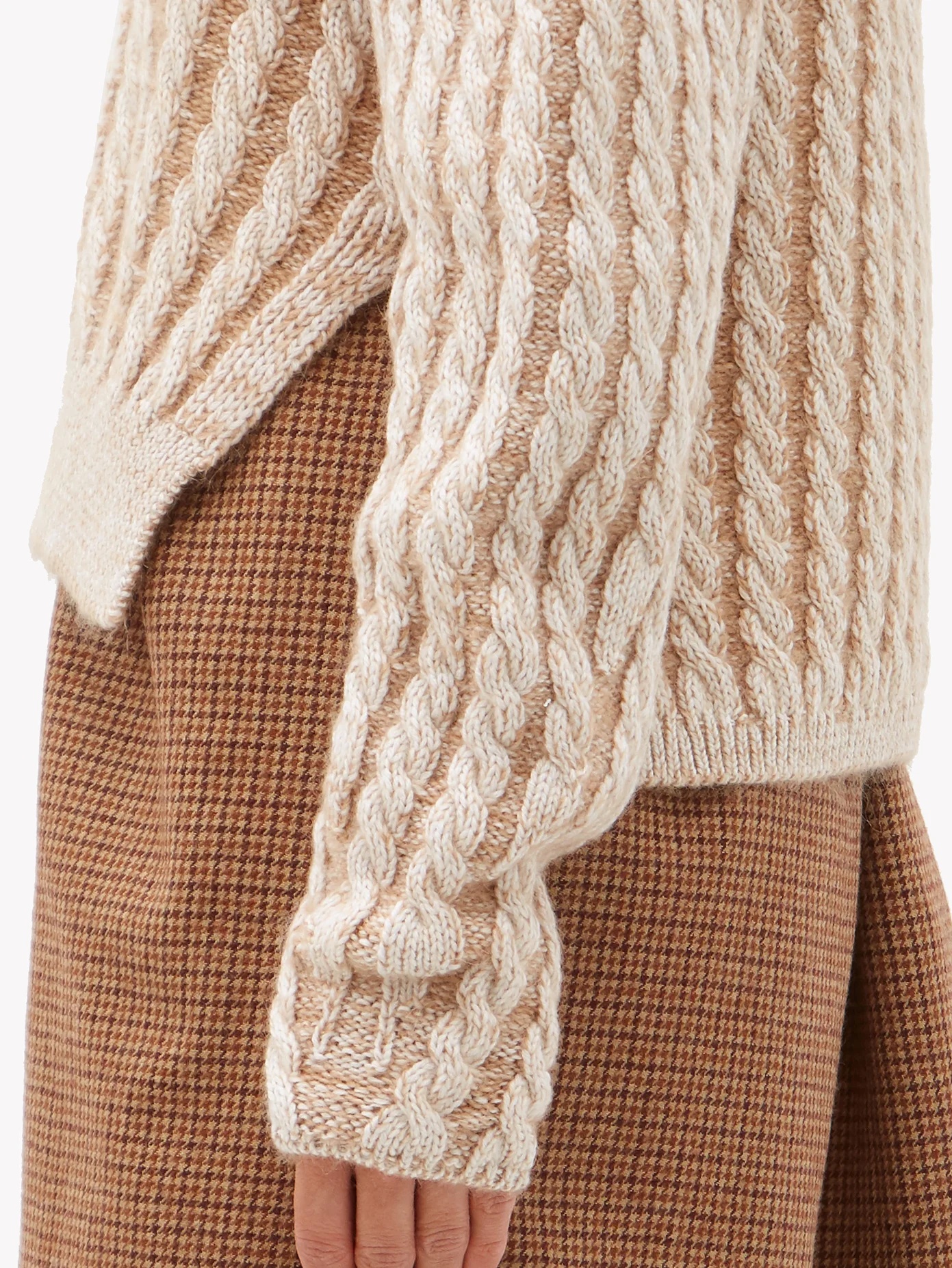 Chunky cable-knit side-slit wool-blend sweater - 4