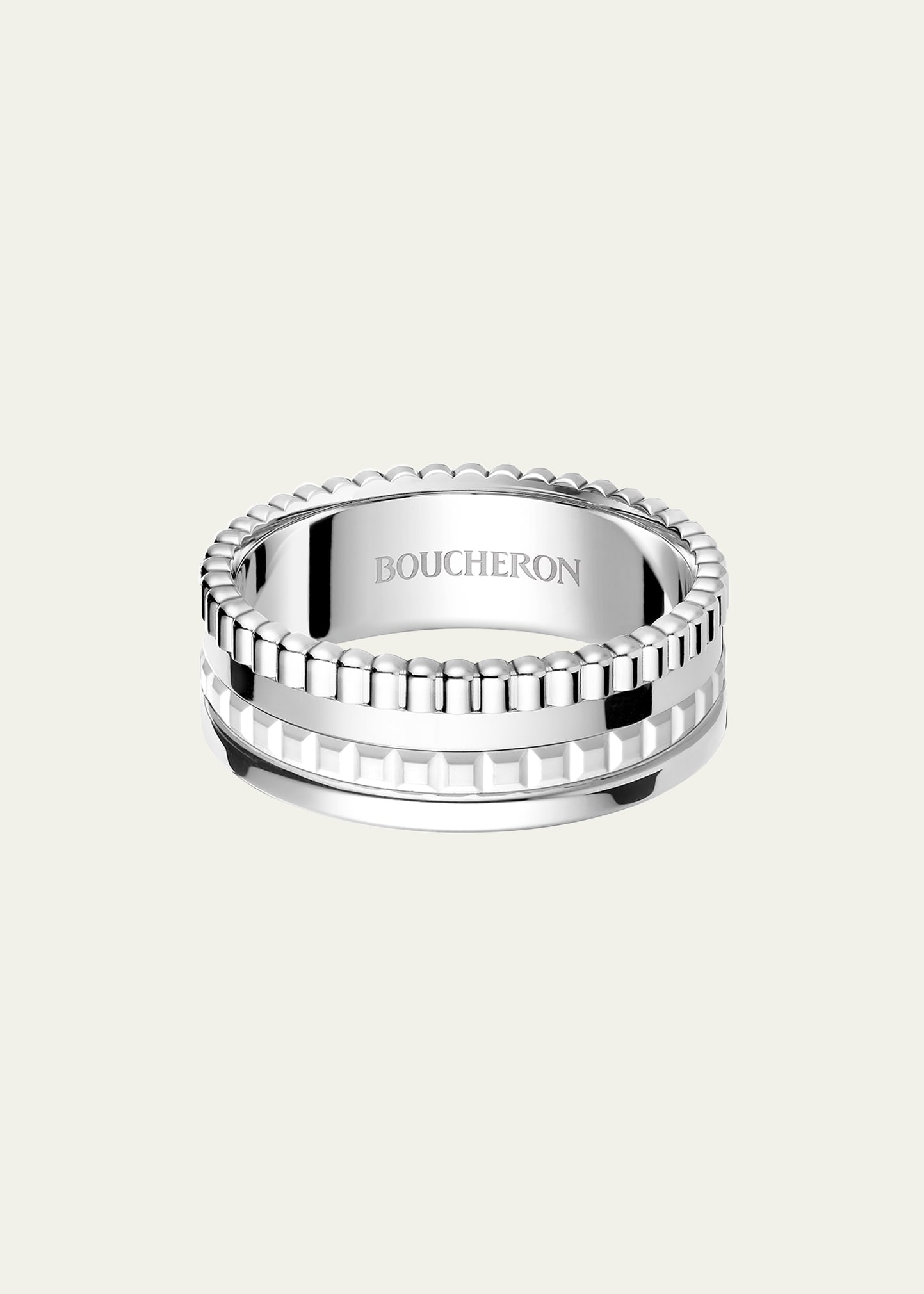 18K White Gold Quatre Double White Edition Small Ring - 1