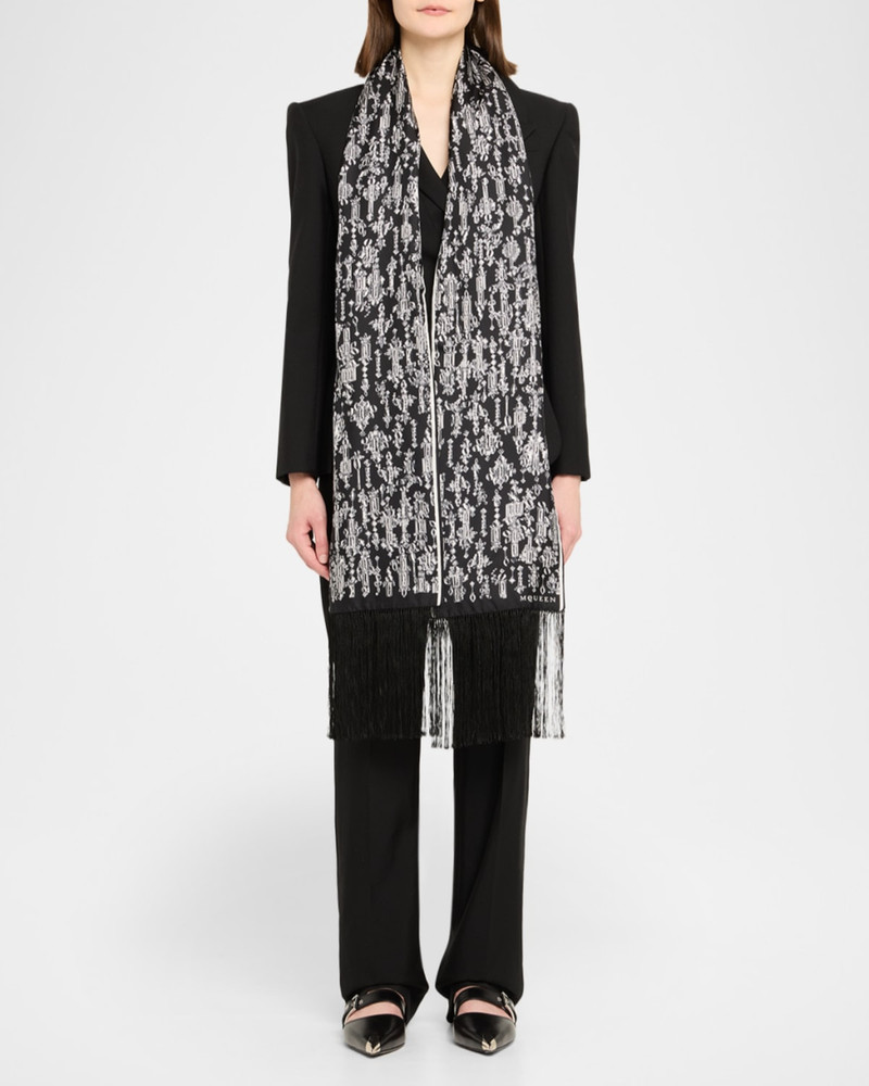 Alexander McQueen Crystal Mirror Silk Scarf outlook