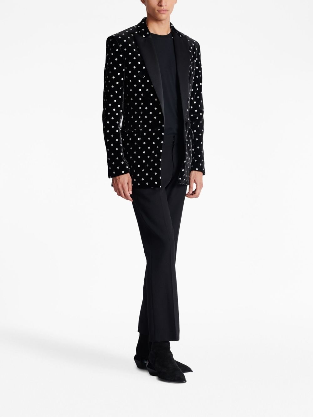 glitter dot single-breasted blazer - 3