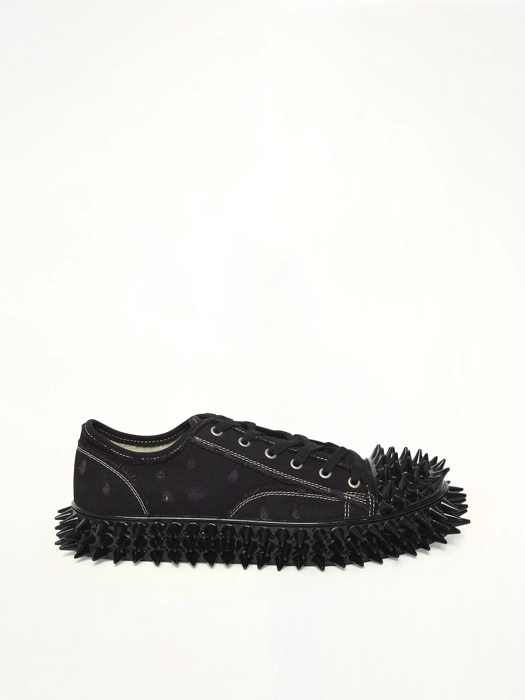 Spiky Canvas Sneaker in Black - 1