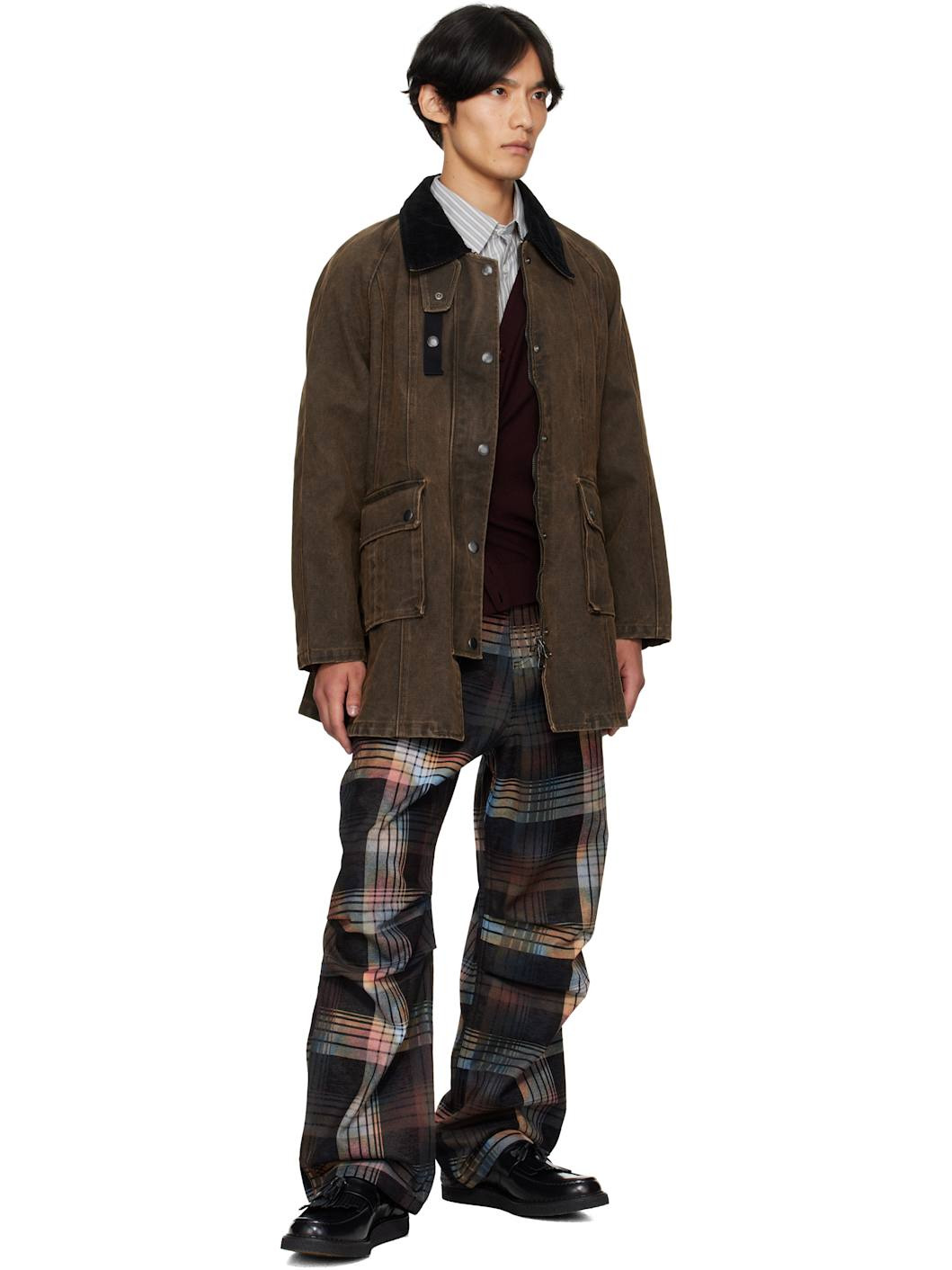 Multicolor Burn-Out Check-Out Trousers - 4