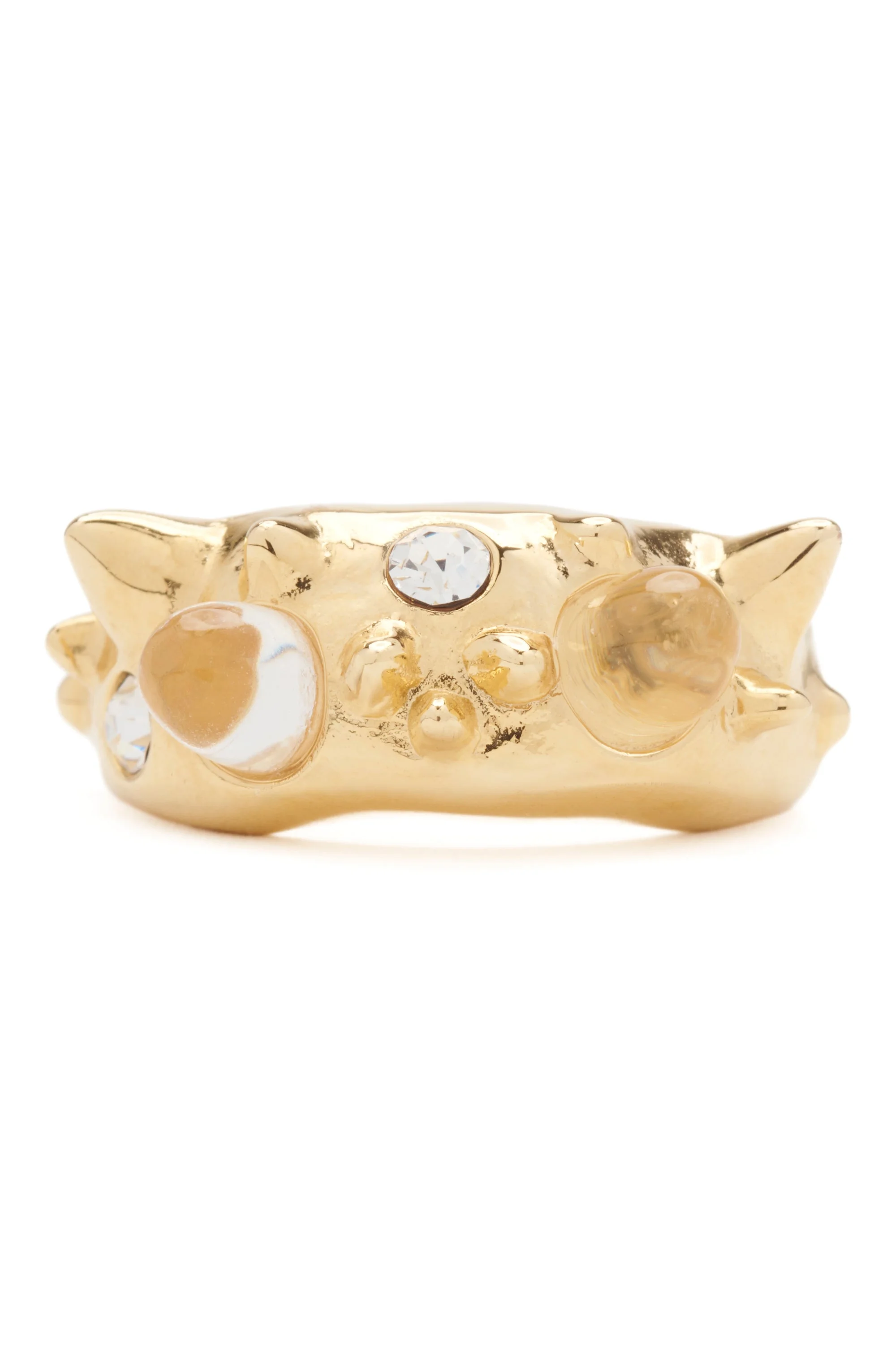 GOLD CLEAR DEMI ALIEN RING - 1