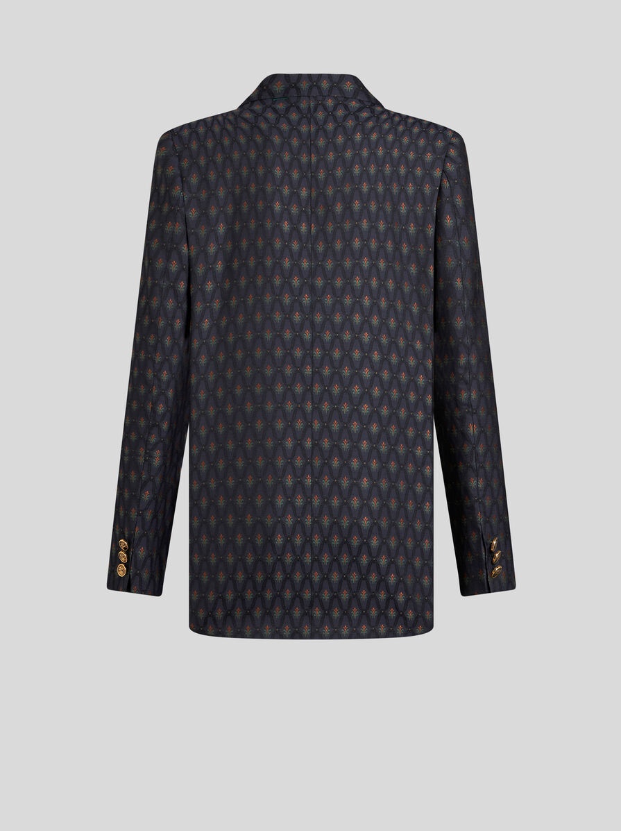DOUBLE-BREASTED WOOL JACQUARD JACKET - 6