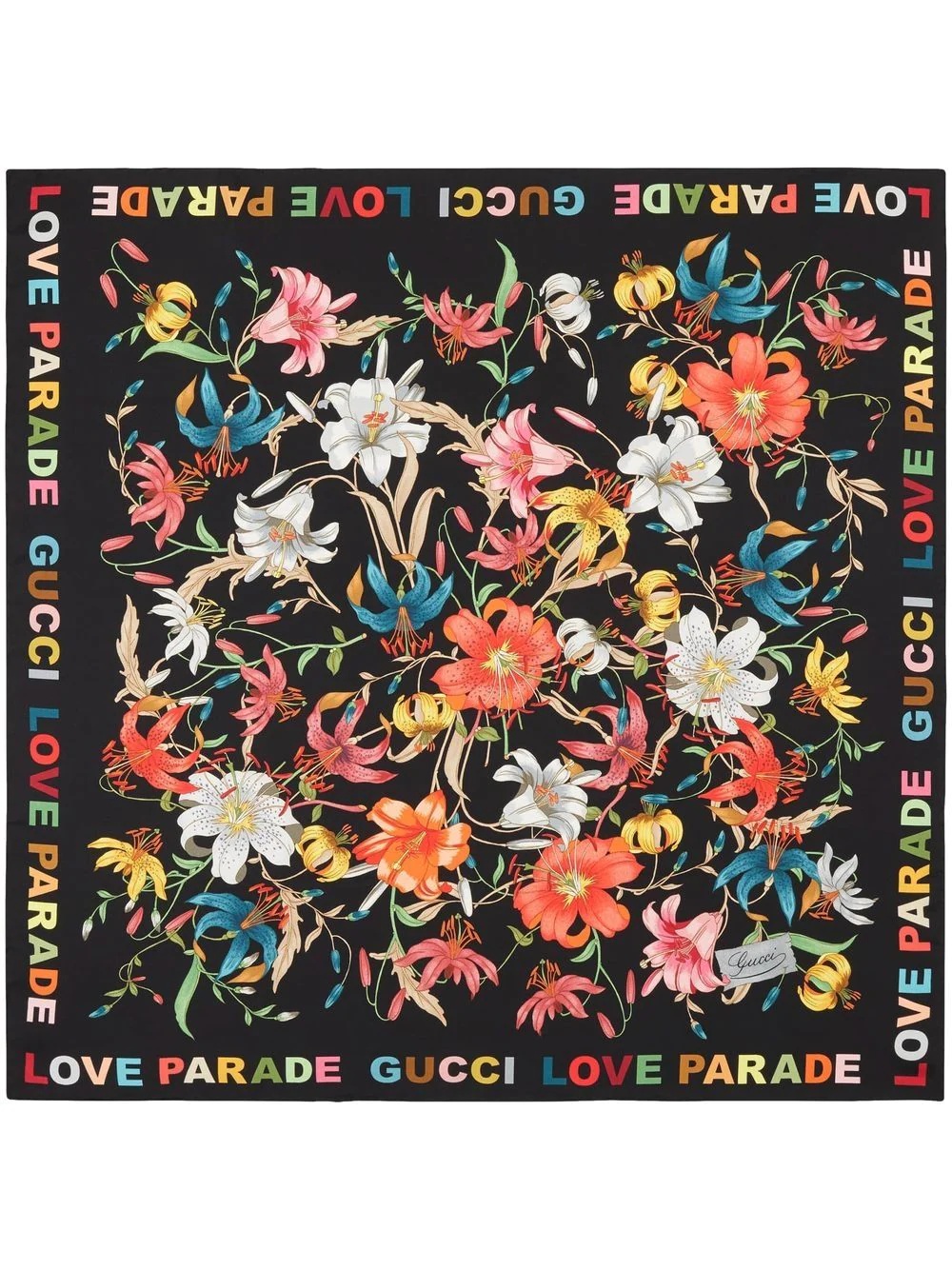 Love Parade floral-print silk scarf - 2