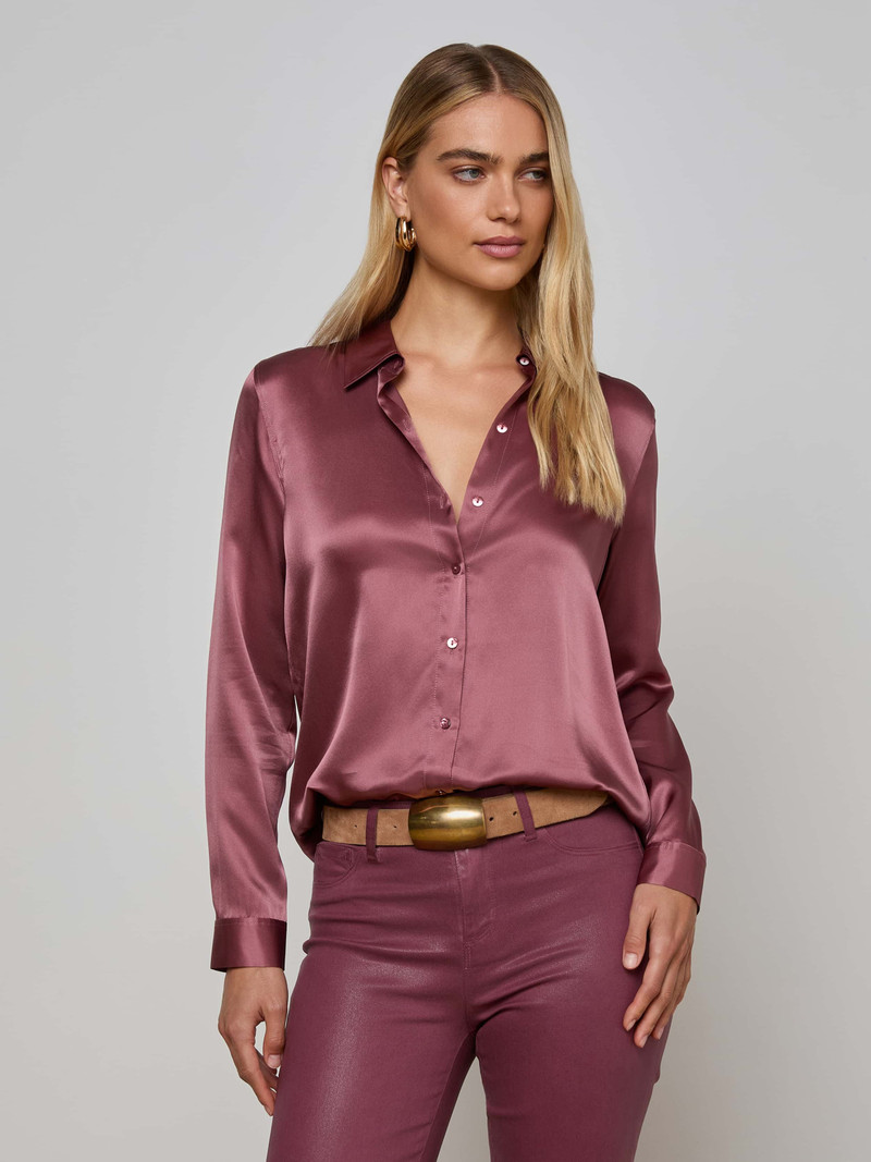 L'AGENCE Tyler Silk Blouse outlook