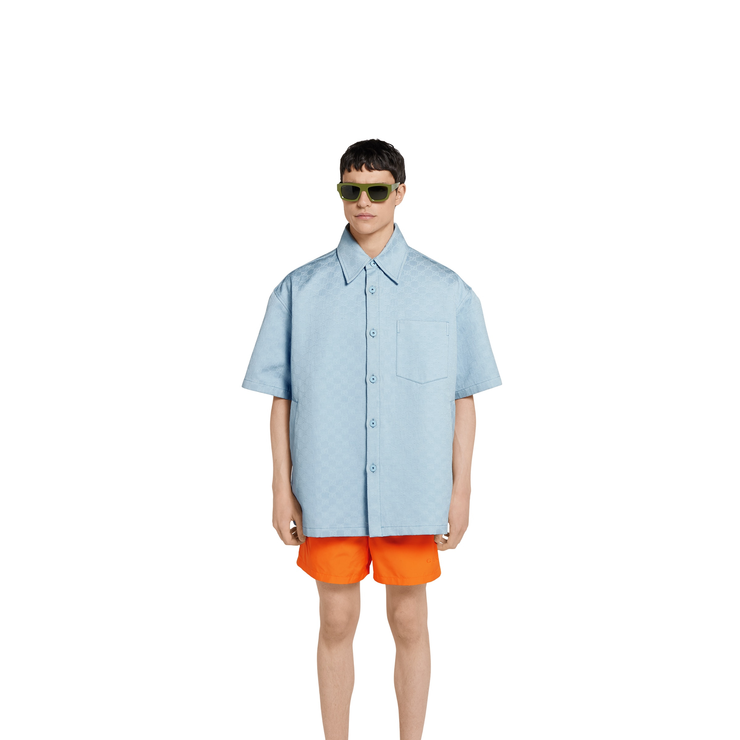 Oversize GG cotton shirt - 3