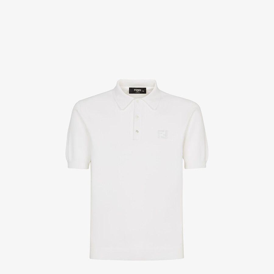 White cotton polo shirt - 1