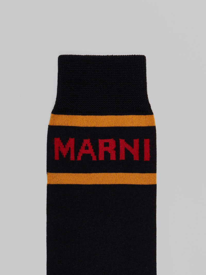 BLACK SOCKS WITH LOGO CUFFS 3
