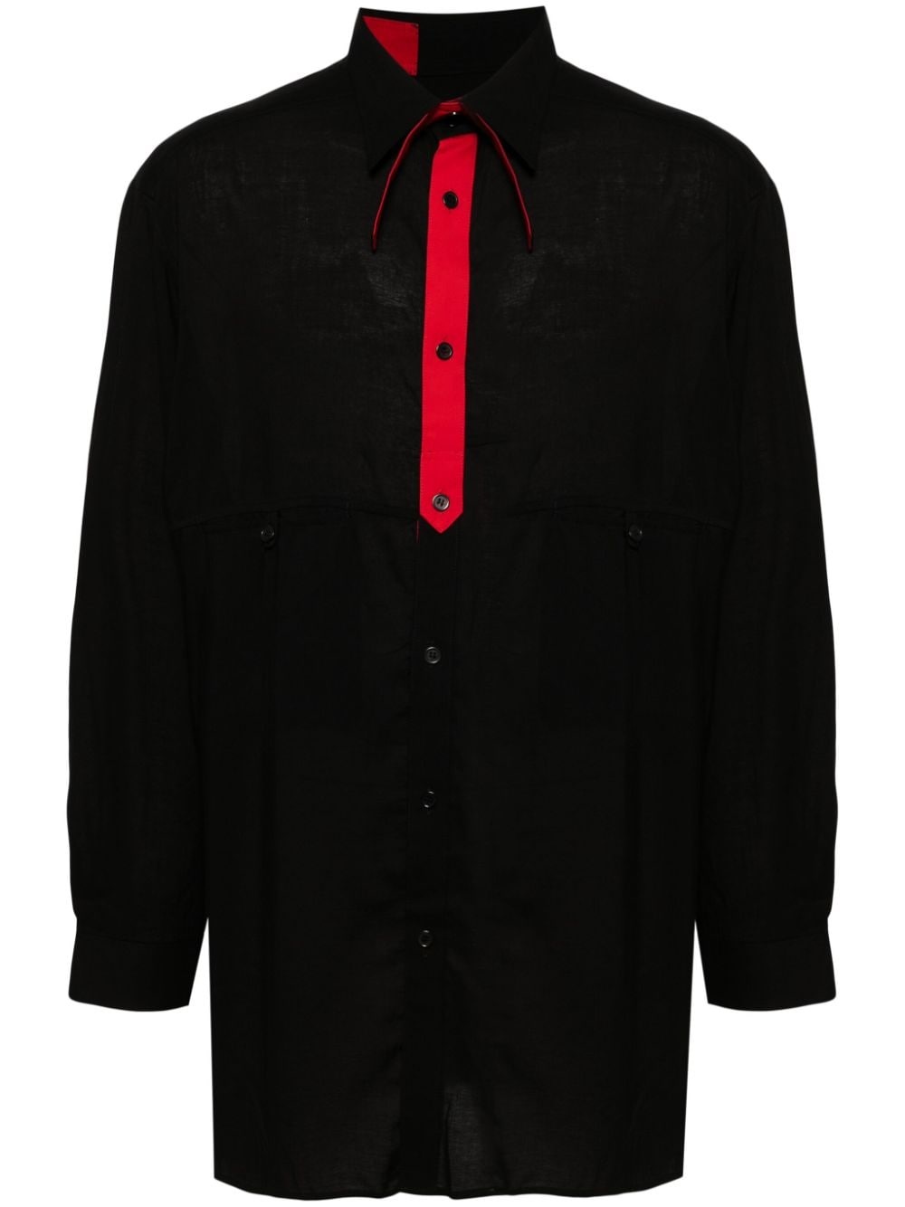 contrast-panel shirt - 1