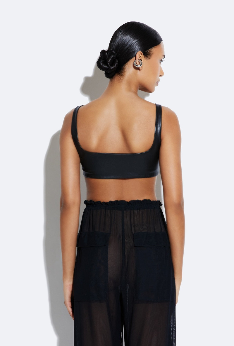 Stretch Faux Leather Bra Top 3