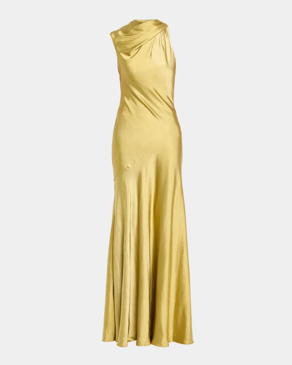 Liquid Satin Draped Gown - 1