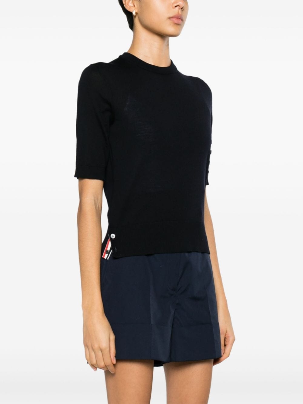 4-Bar Stripes intarsia-knit T-shirt - 3