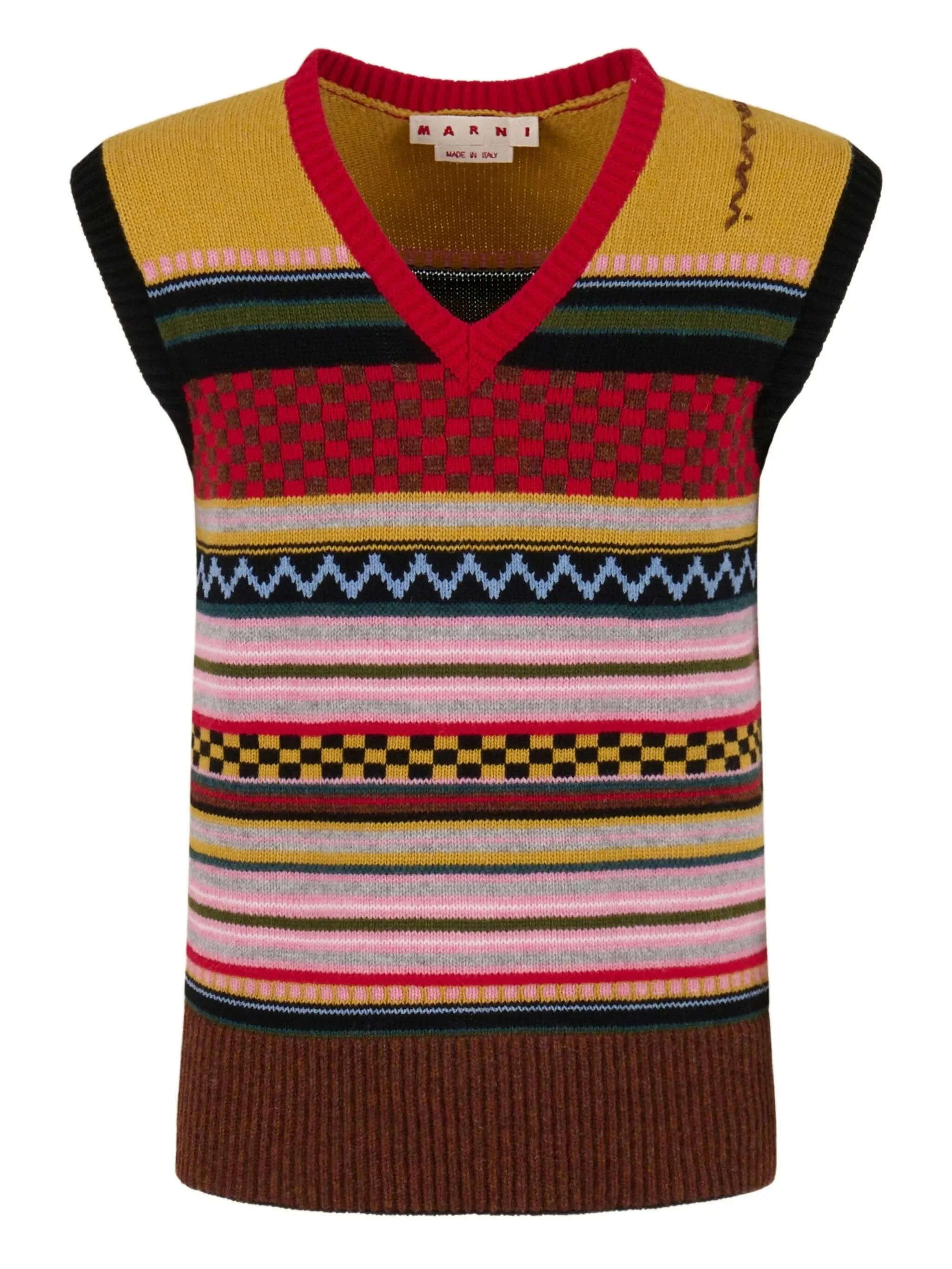 striped wool vest - 1