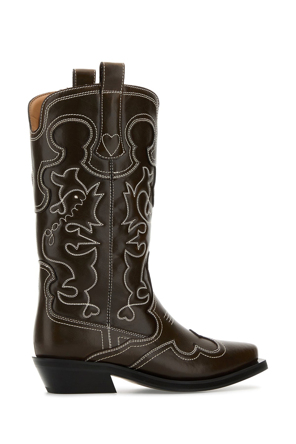Chocolate synthetic leather boots - 3