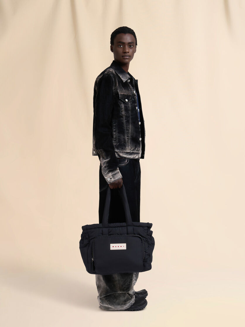 BLACK PUFF E/W TOTE BAG - 2
