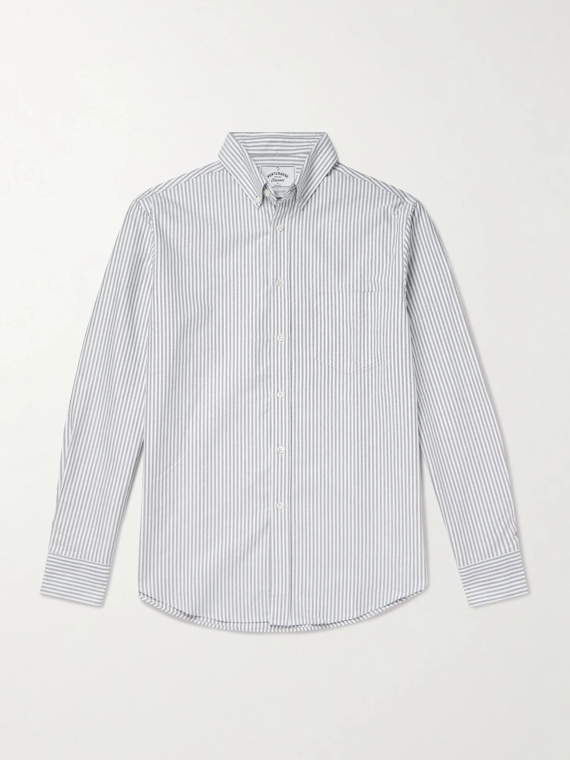 Belavista Button-Down Collar Pinstriped Cotton Oxford Shirt - 1