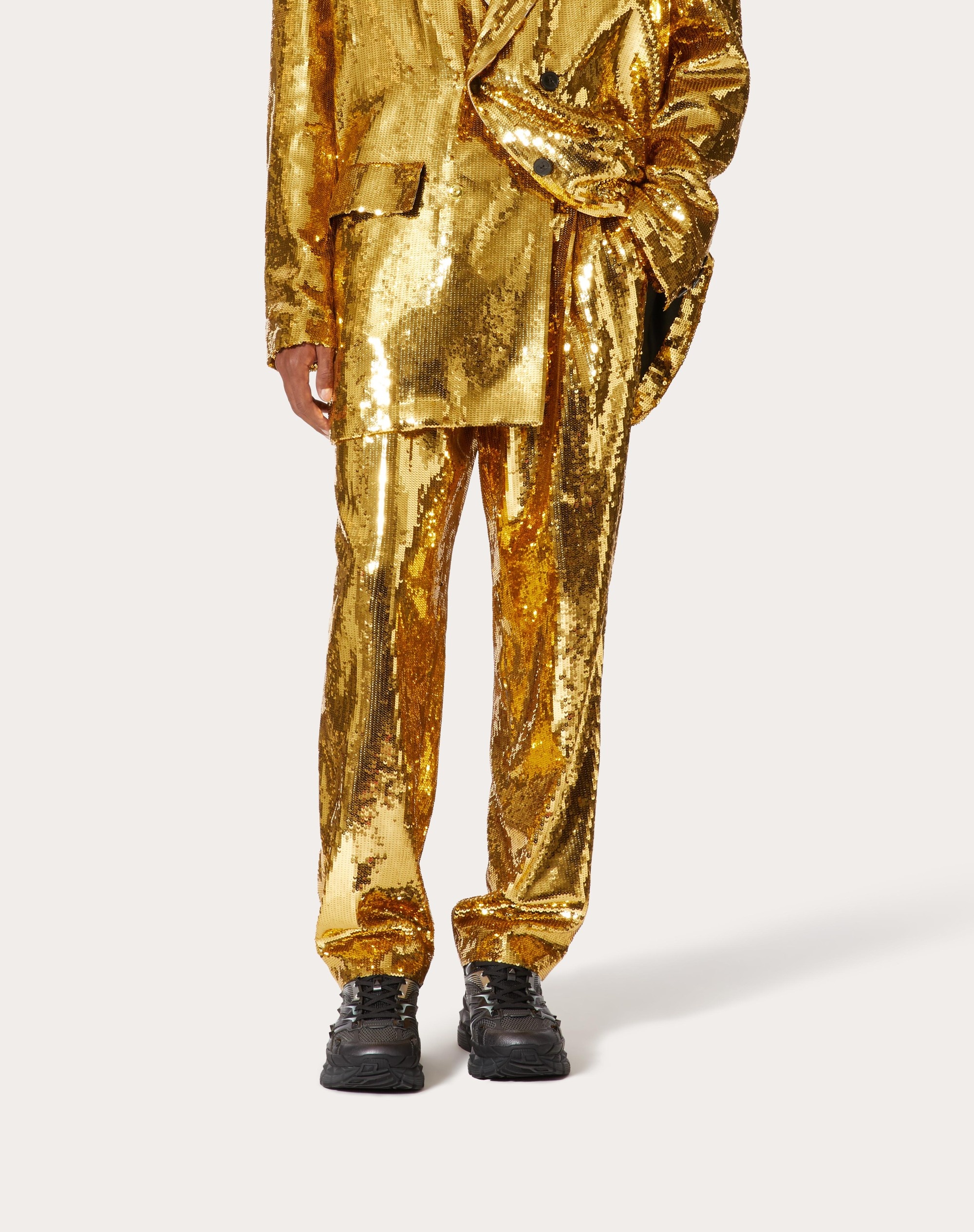 ORGANZA PANTS WITH ALL-OVER SEQUINS - 3