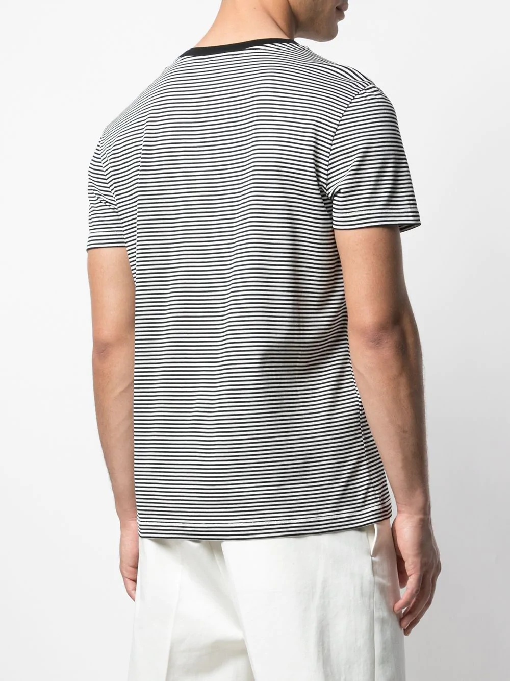 striped-print crew neck T-shirt  - 4