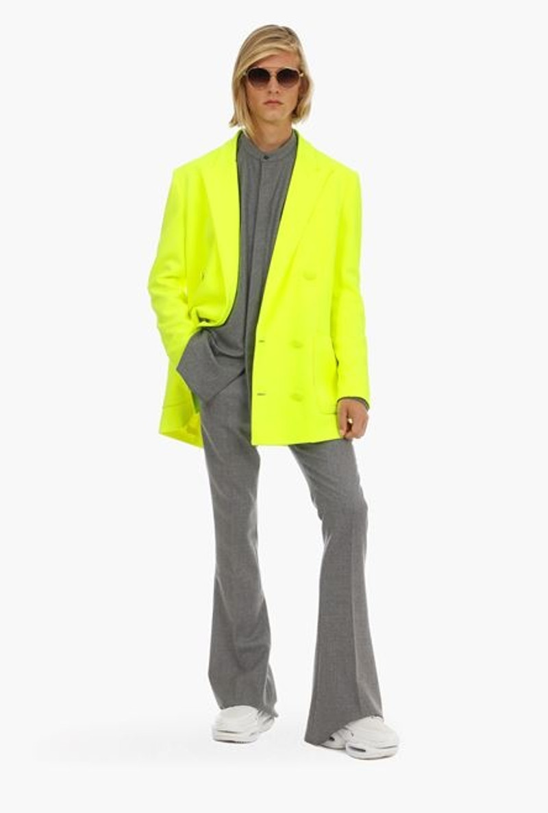 Balmain Double-breasted neon yellow blazer outlook