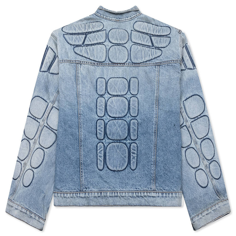 SATOSHI NAKAMOTO DENIM MOTO JACKET - BLUE DENIM outlook