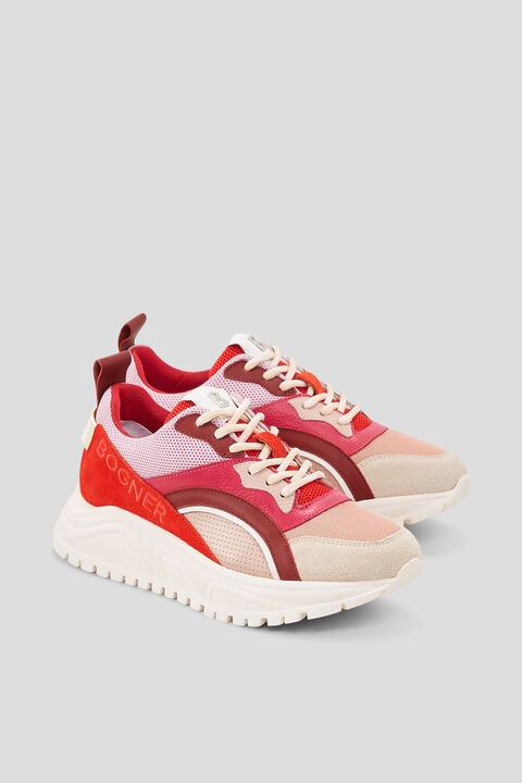 Malaga Sneaker in Coral/Pink/Beige - 3