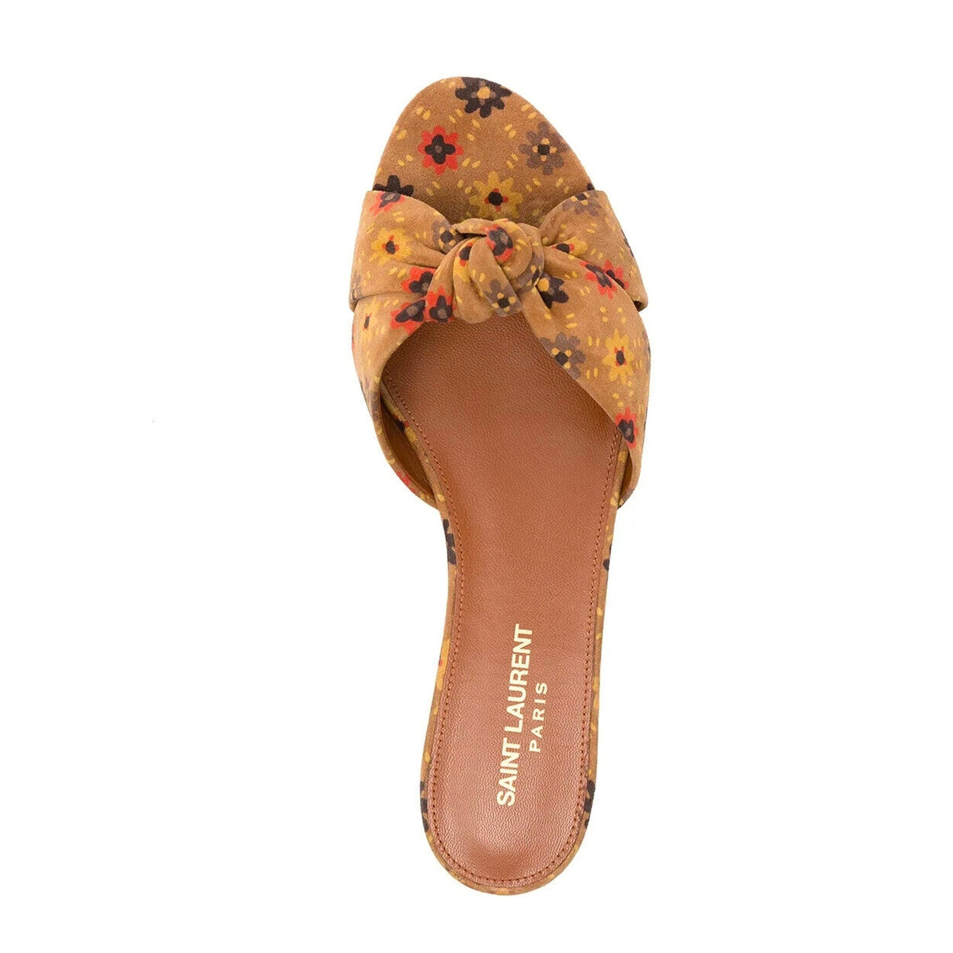 Saint Laurent Bianca Knotted Suede Slides Women - 4