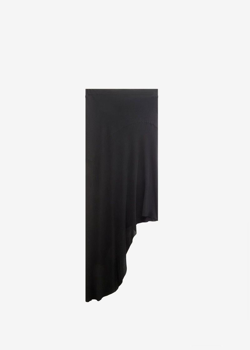 Kitty Sheer Asymmetric Skirt - Black 1