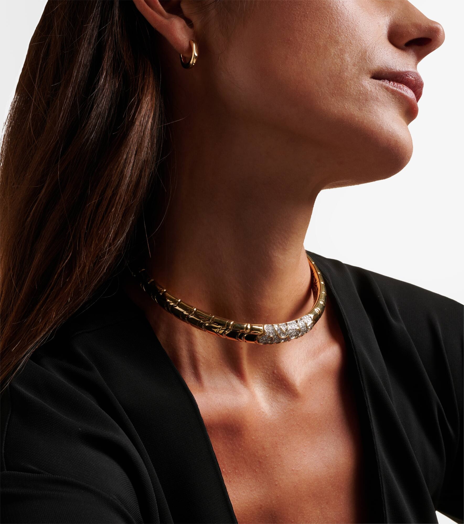 Onda 18kt gold choker with diamonds - 3