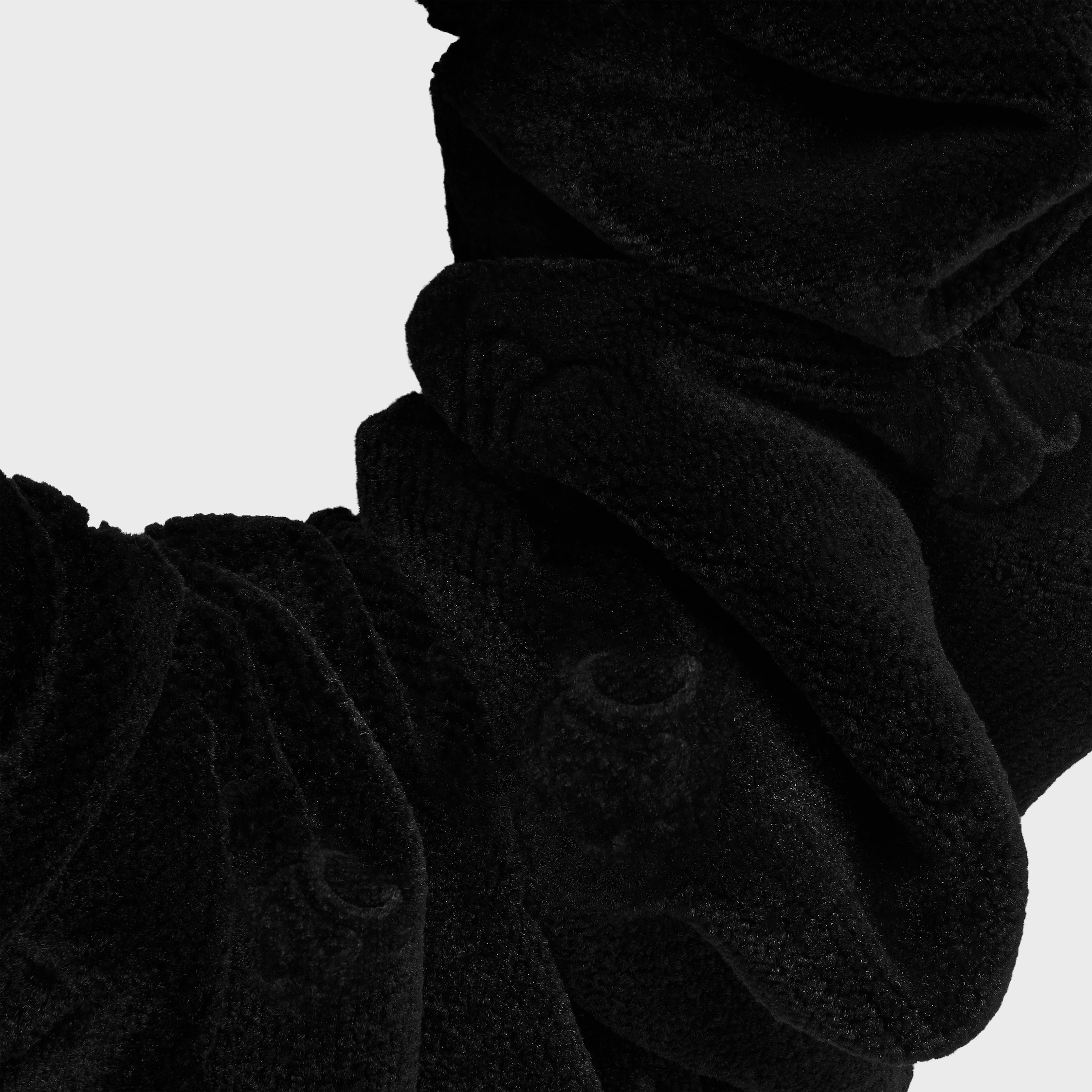 Celine Stamped Scrunchy in Polyester and Brass with Rhodium Finish - 3
