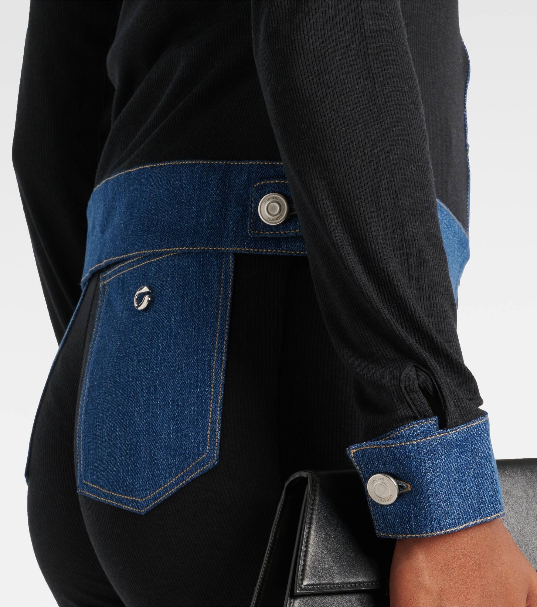 Denim-trimmed top - 6