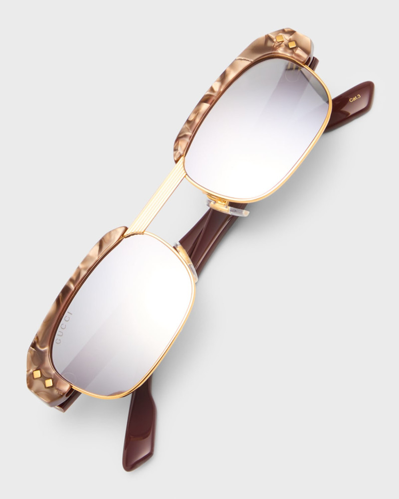 Men's Half-Rim Rectangle Sunglasses 5