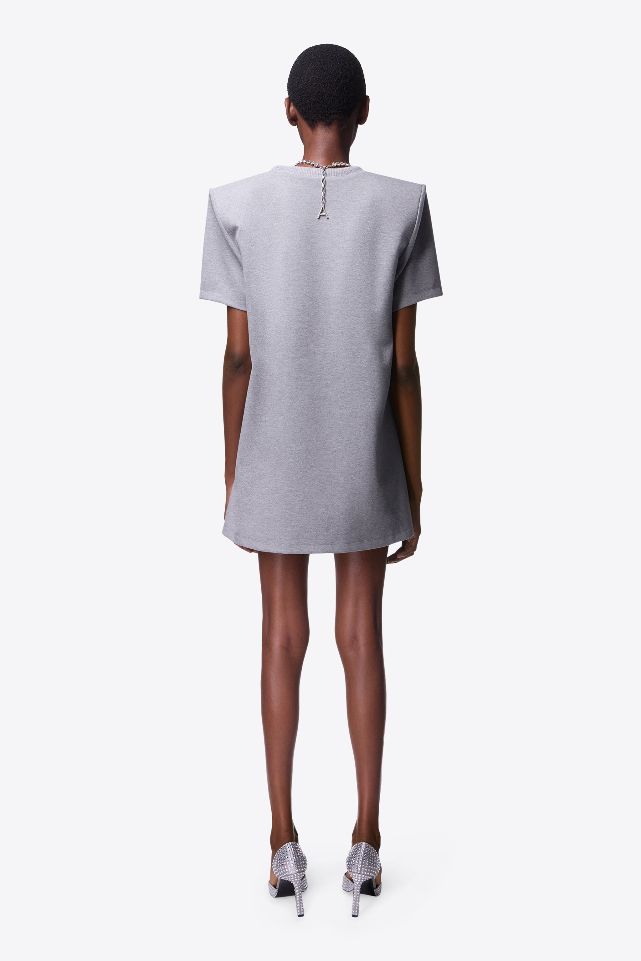 CRYSTAL BUTTERFLY V-NECK T-SHIRT DRESS - 6