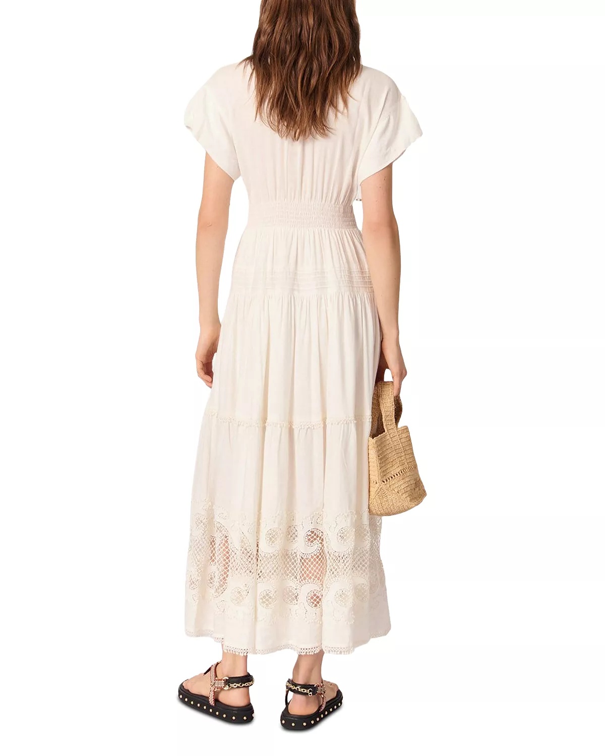 Embroidered Ruffled Maxi Dress - 9