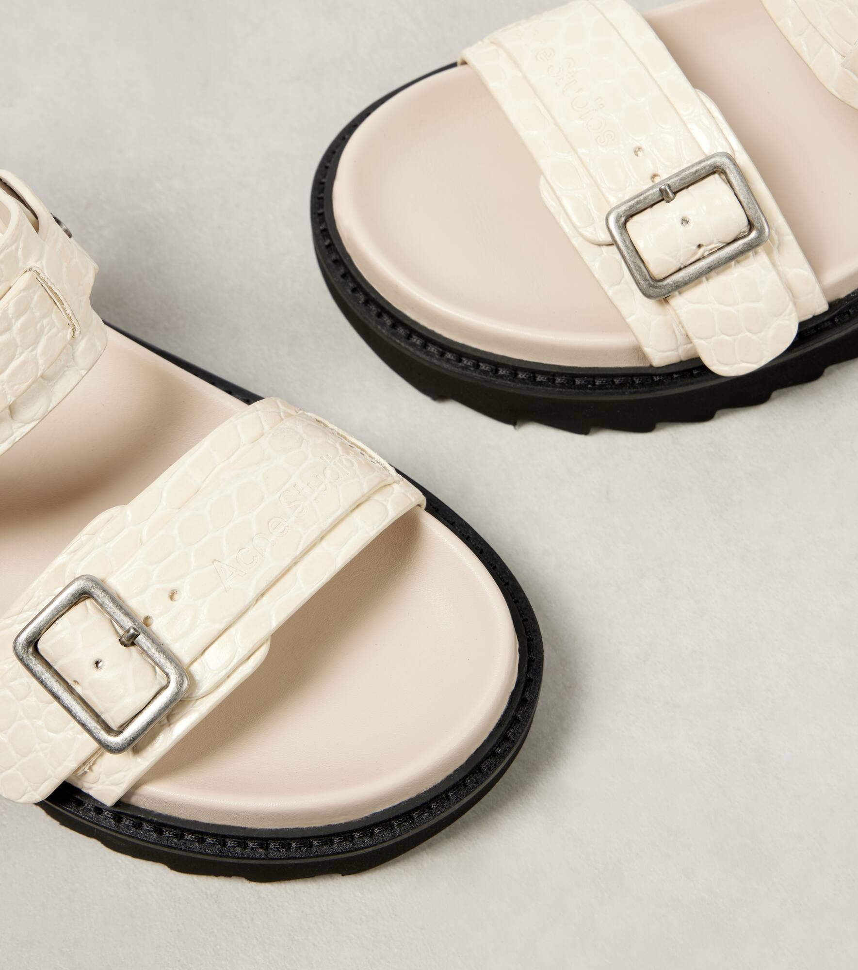 Leather platform sandals - 5
