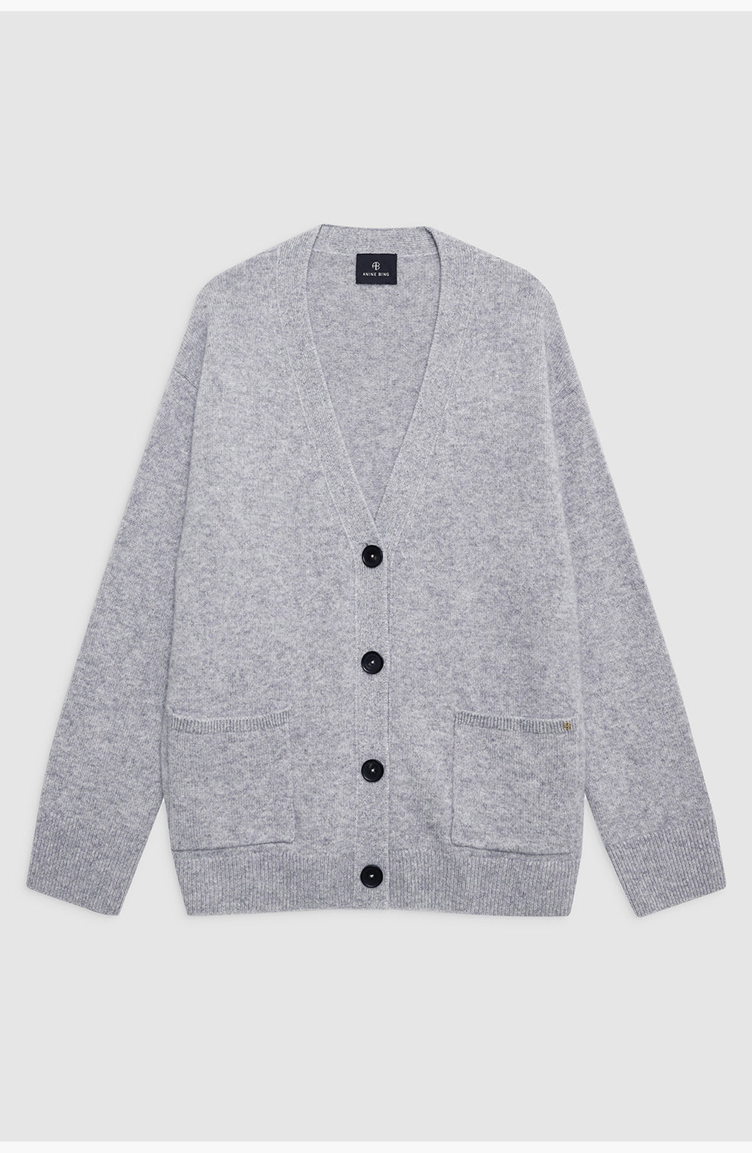ANINE BING Jackson Cardigan in Medium Heather Grey at Nordstrom - 4
