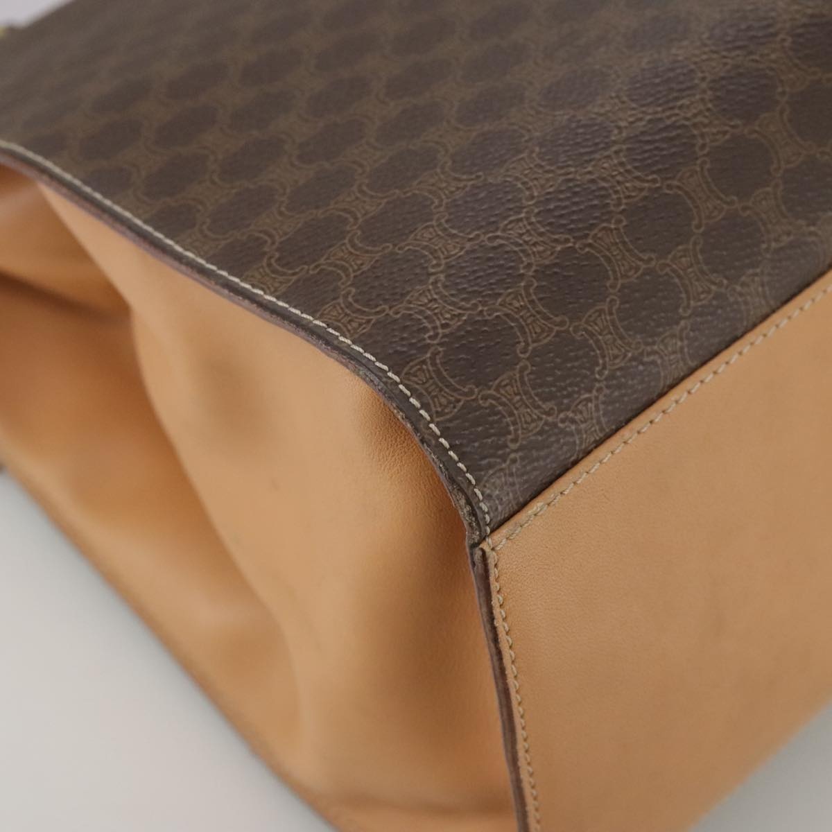 CELINE Macadam Canvas Hand Bag Pvc Leather Brown - 16