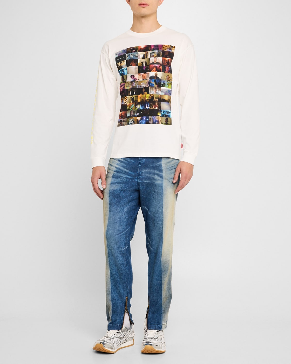 Men's Two-Tone Sweat Jeans - 2