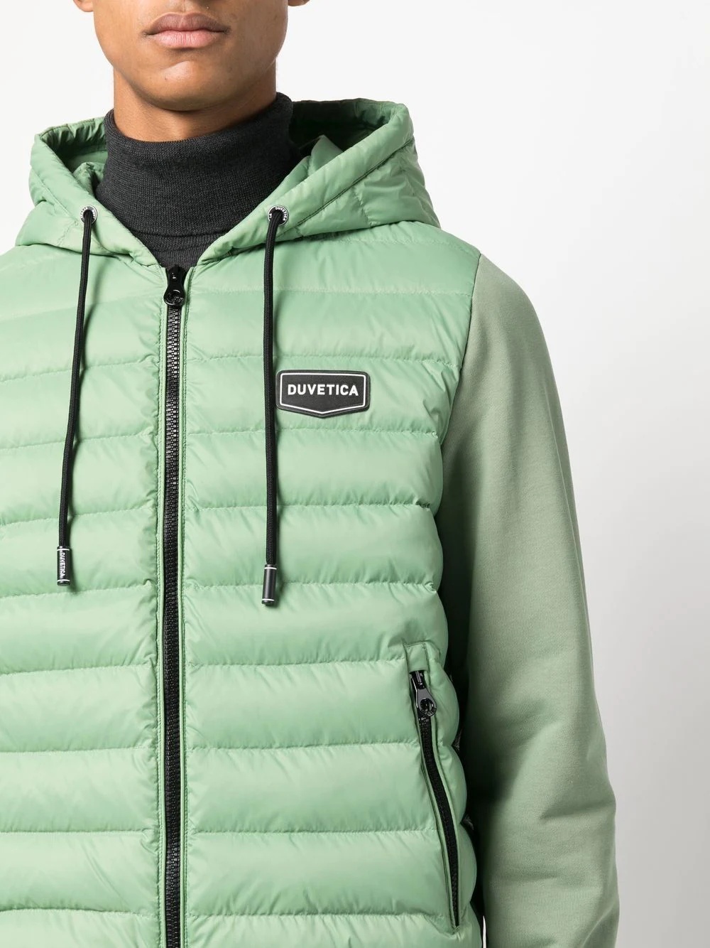 quilted logo-patch down jacket - 5