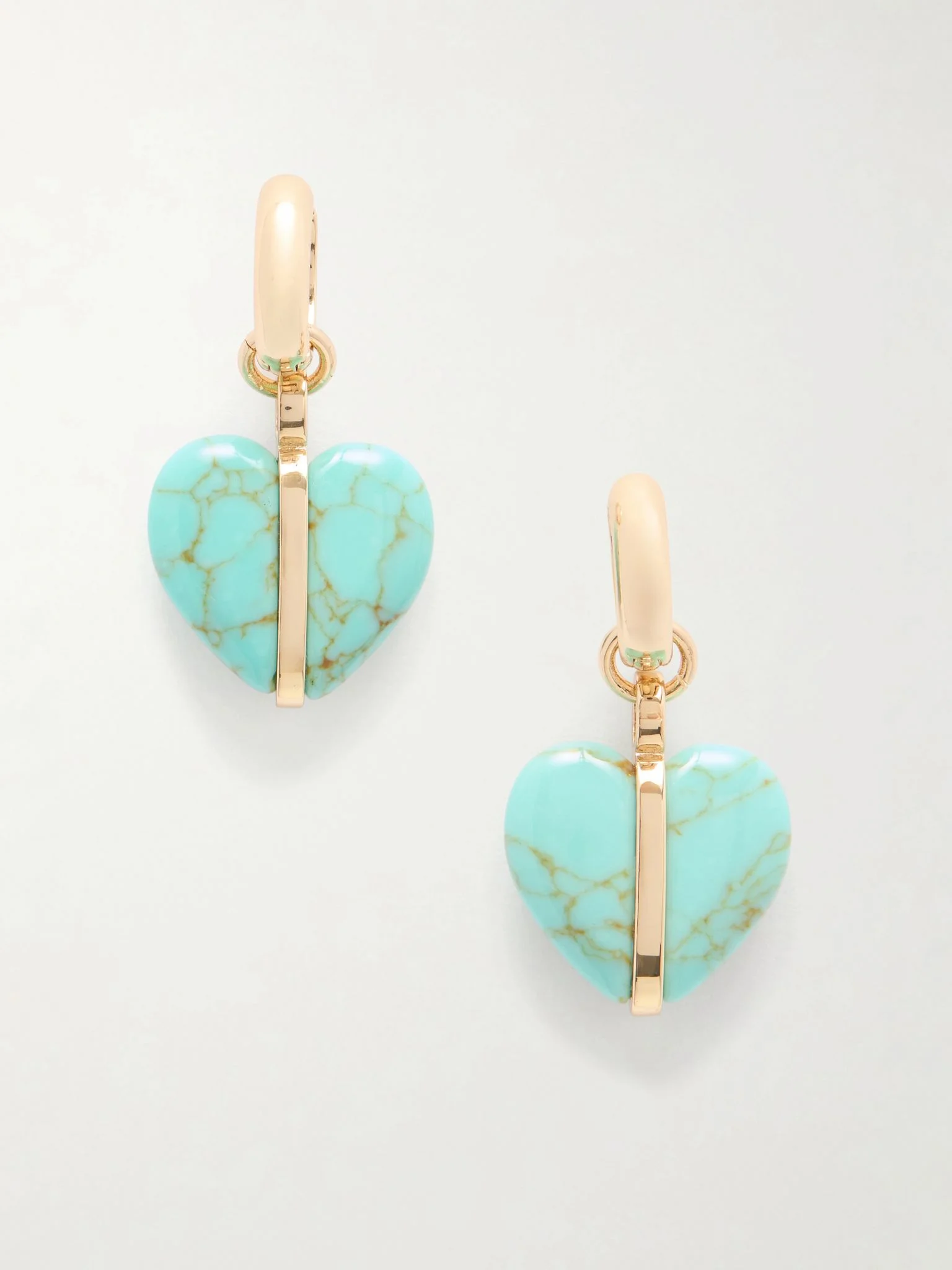 The Stone Mini Heart gold-tone and turquoise earrings Turquoise - 1