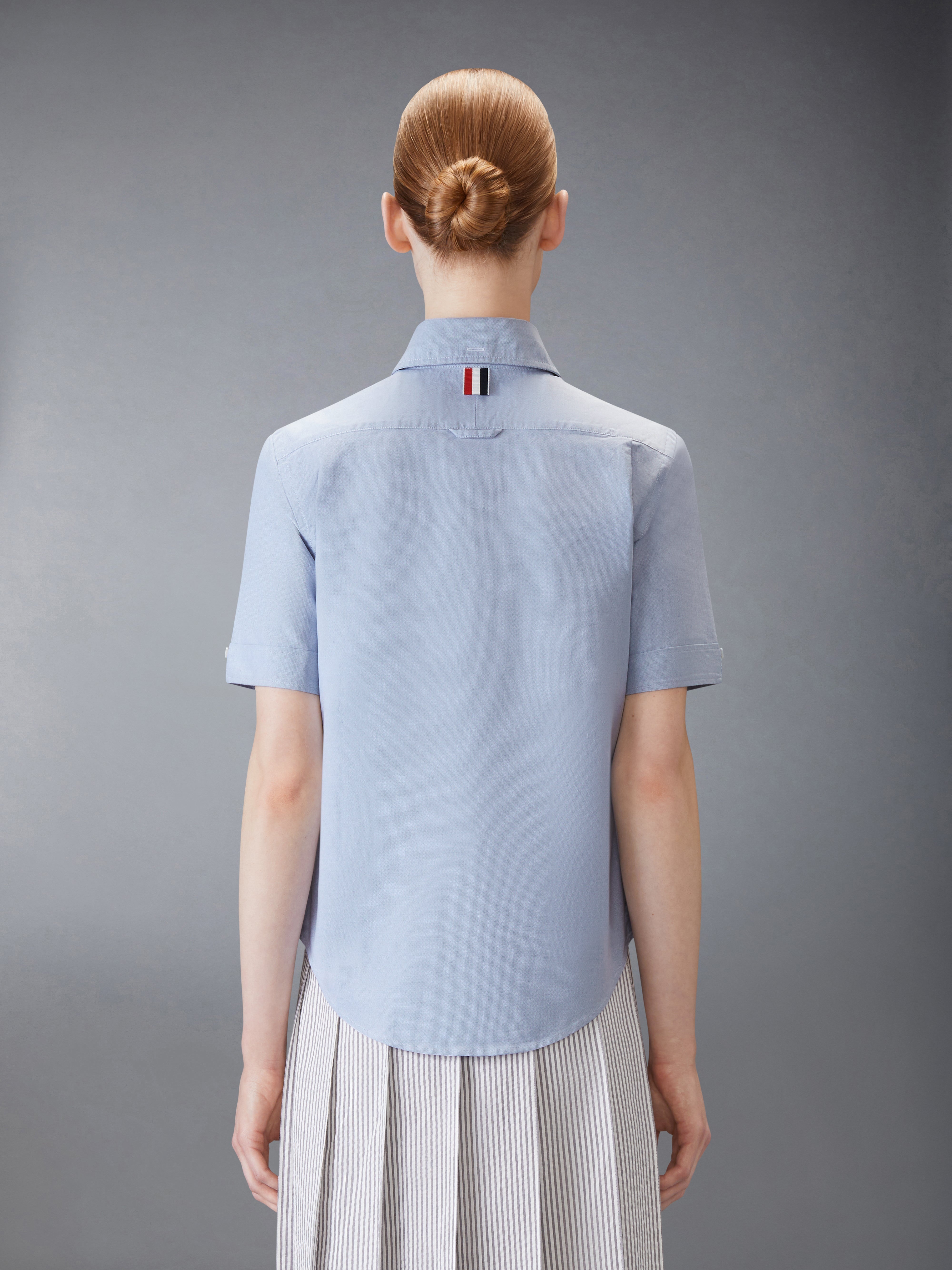 OXFORD ROUND COLLAR SHORT SLEEVE SHIRT - 4