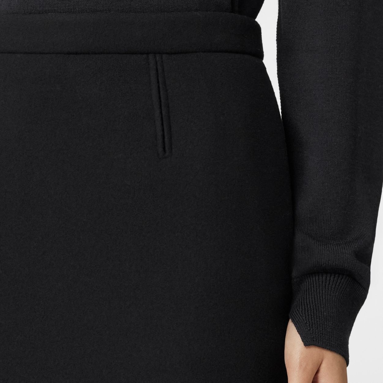 Technical Wool Felt Pencil Skirt - 3