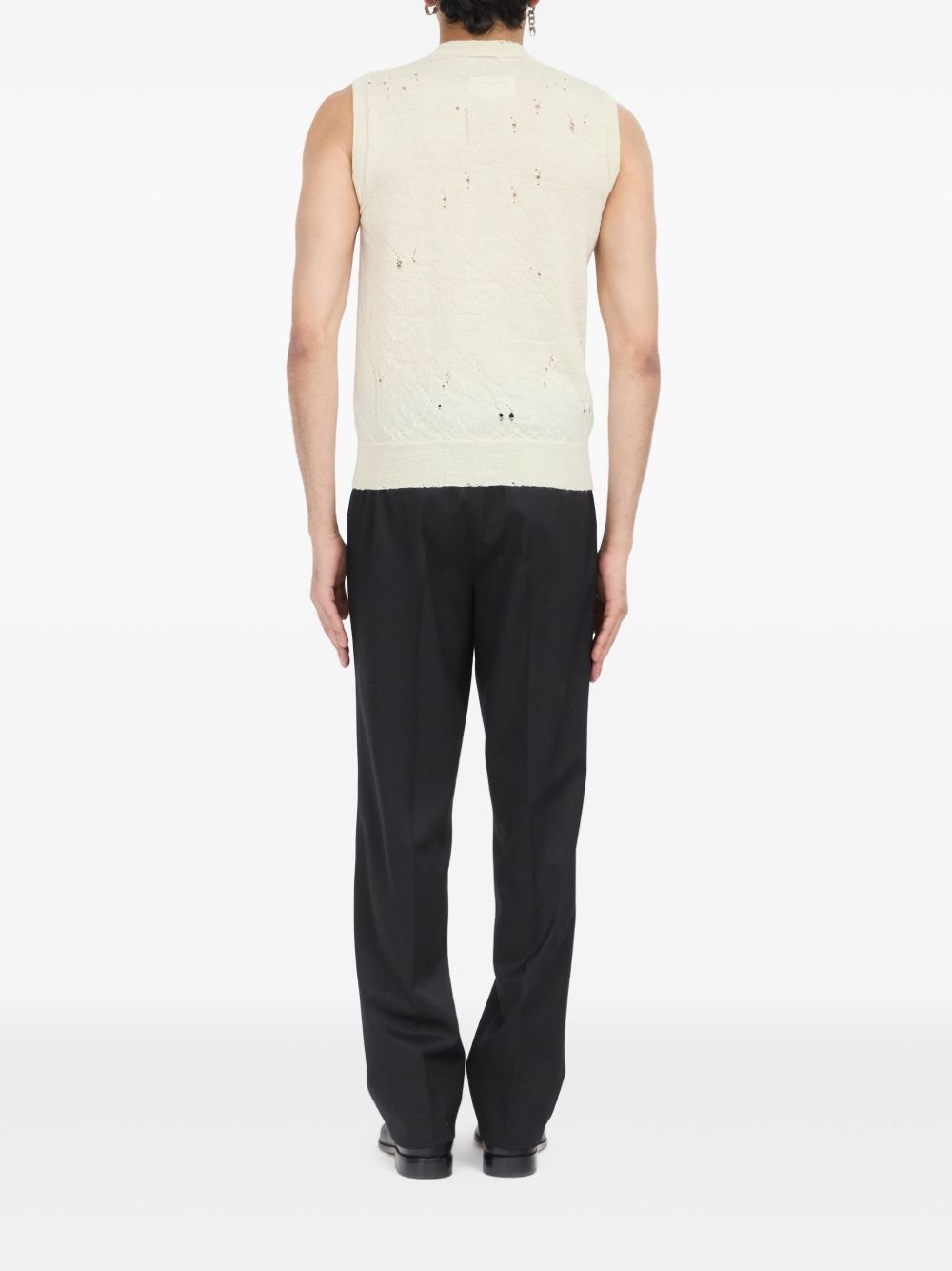 distressed sleeveless top - 4