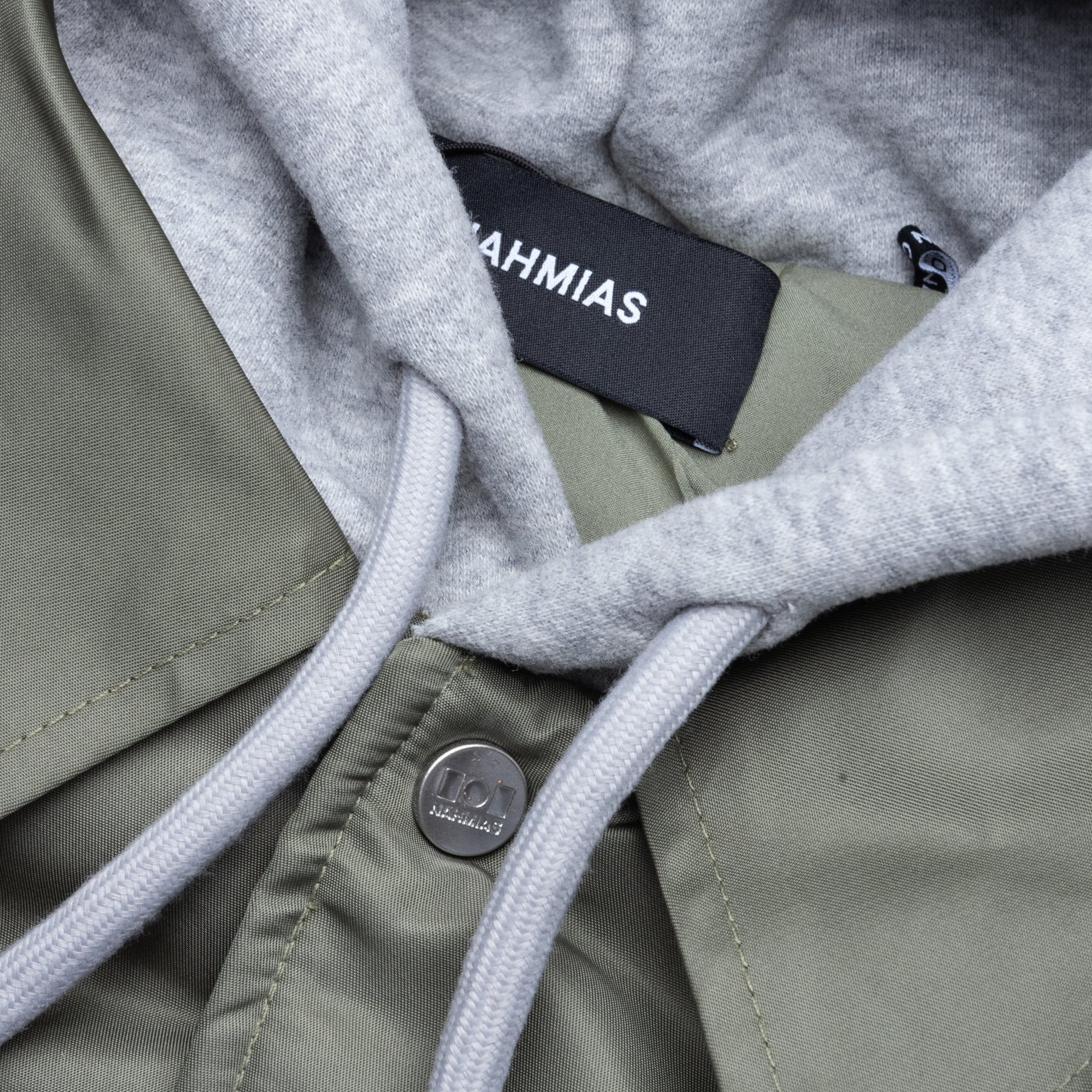 NYLON HOODED BOMBER - ARMY GREEN - 5